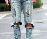 Skinny Ripped Jeans (Men's) Black or Denim